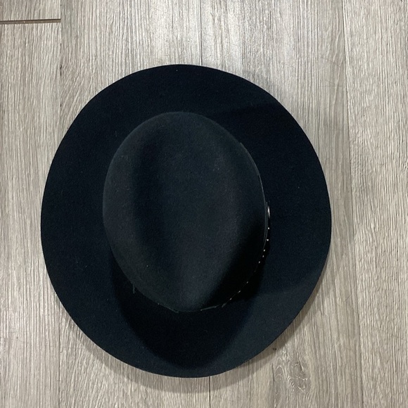 Rag & Bone Black Floppy Brim Fedora w/ Leather Scroll Band & Silver Studs size S - Picture 5 of 9